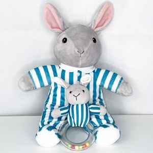 Goodnight Moon Bunny Rabbit Striped Pajamas Stuffed Animal Kohls Cares W/ Rattle